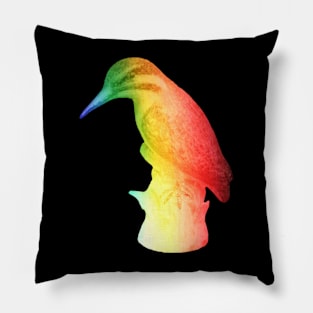 Rainbow bird perched Pillow