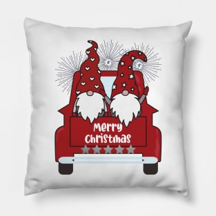 Christmas Gnomes Truck Pillow