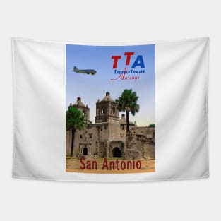 San Antonio in Texas - Vintage Travel Poster Tapestry