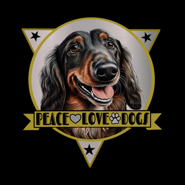 Dachshund Peace Love Dogs by AtkissonDesign