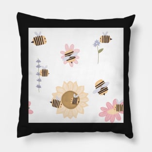 Hand drawn Bee pattern Pillow