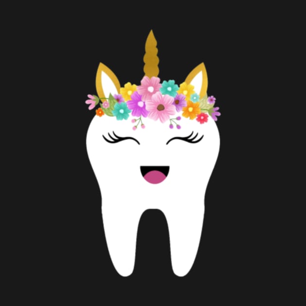 Unicorn Tooth Dentist Tooth Fairy Gift First Tooth by flickskyler179