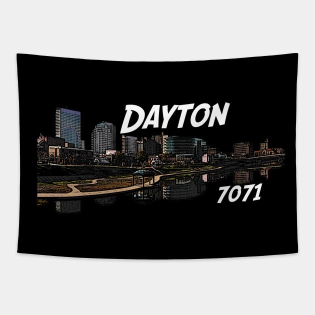 Comic Book City Dayton Tapestry by 7071