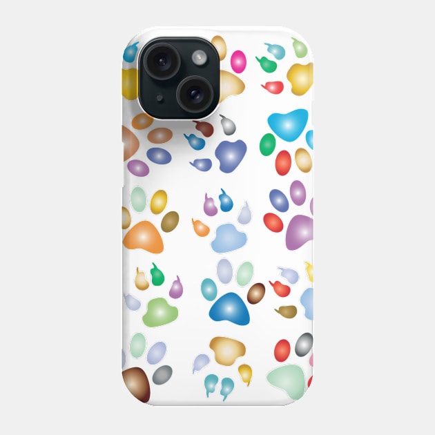 Colourful multitude of paws 2 Phone Case by Montanescu