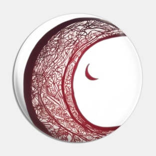 Crescent Moon Ruby Red Shadow Silhouette Anime Style Collection No. 318 Pin