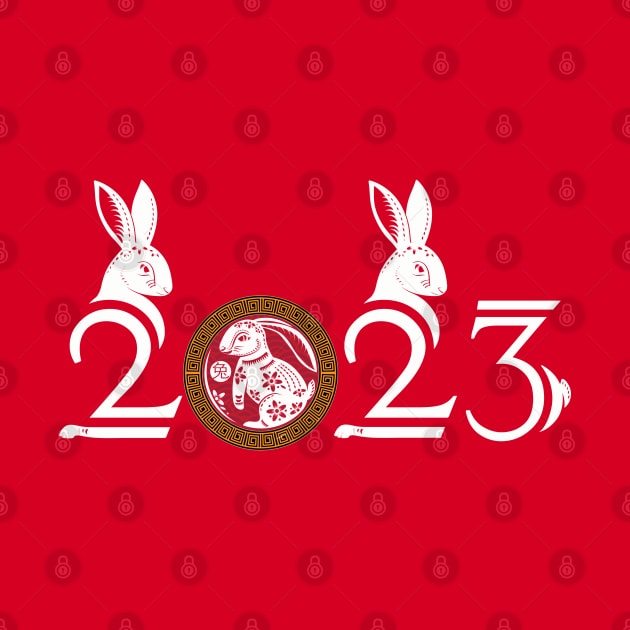 2023 Year of the Rabbit - Chinese Zodiac Chinese New Year 2023 by Sandra Holloman
