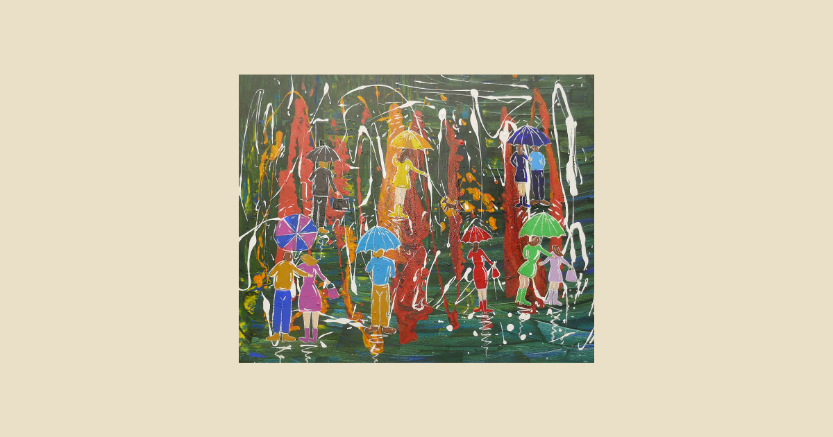 A Splash Of Colour In The Rain Umbrella Painting Umbrella