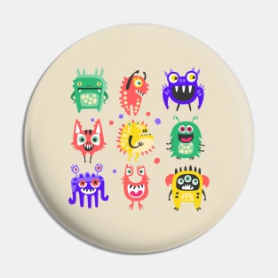 friendly cartoon funny monsters collection Pin