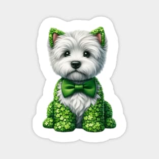 Clover West Highland White Terrier Dog St Patricks Day Magnet