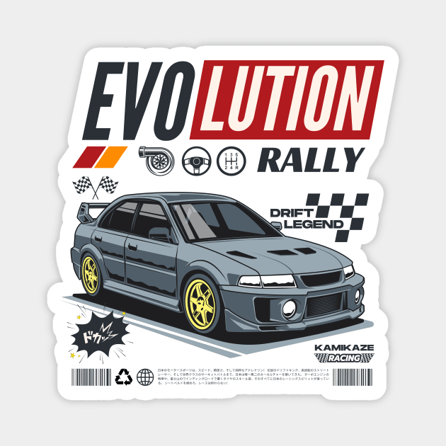 Retro Comic Japanese JDM Evolution Rally Racing - Jdm - Magnet | TeePublic