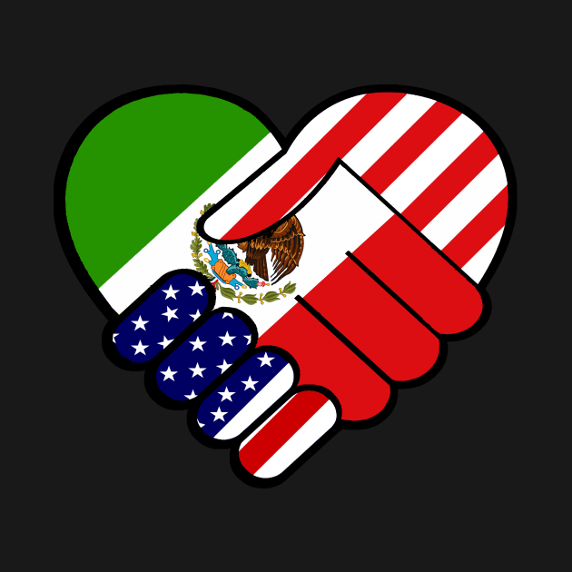 Mexico Flag USA Flag Handshake by hispanicworld