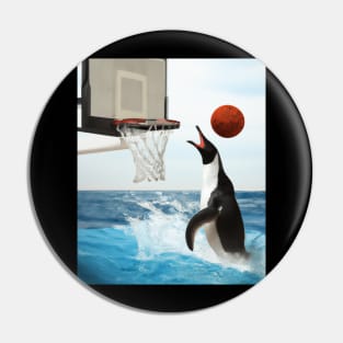 Funny Orca Dunking Basketball Pin