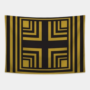 Black and gold geometric pattern elegant Tapestry