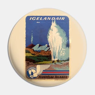 Icelandair Travel, Luggage Sticker - Authentic, Vintage Pin