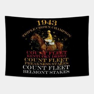 1943 Triple Crown Champion Count Fleet horse racing design Tapestry