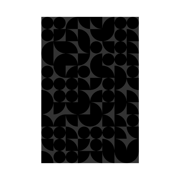 Black Colored Geometric Pattern - Shapes #4 by Trendy-Now