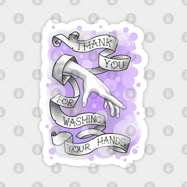 wash your hands, lilac bubbles Magnet by weilertsen