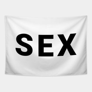 simple black title sex word Tapestry