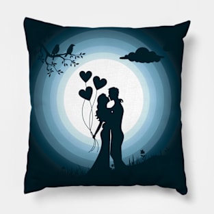 Couple love feel Graphic landscape vactor Art Pillow