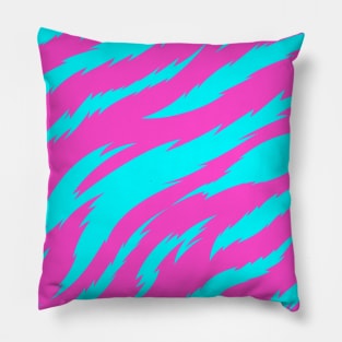 Pink and Blue Tiger Skin Pattern Pillow