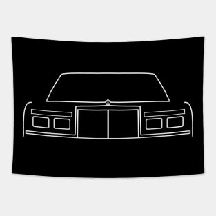 Fifth Avenue 1980s classic car outline graphic (white) Tapestry