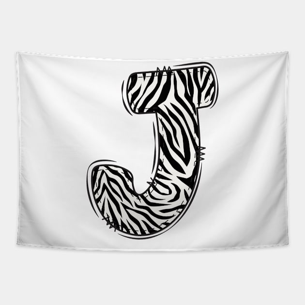 Zebra Letter J Tapestry by Xtian Dela ✅