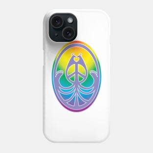 Peace, Love, and Peacocks (Rainbow w/Purple) Phone Case