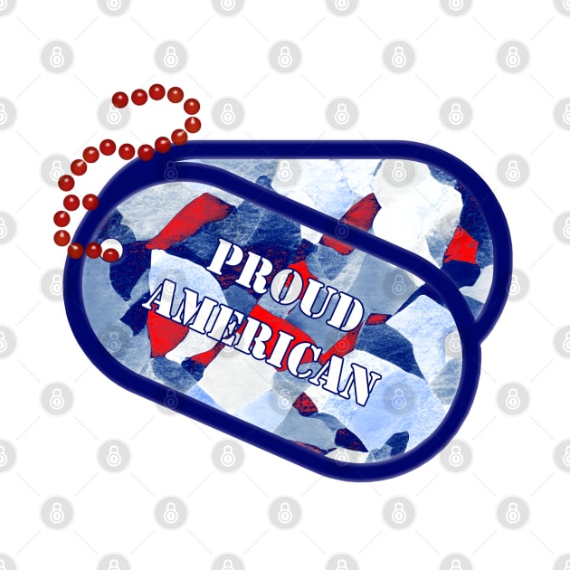 Red White Blue Camo Dog Tags Proud American by 2HivelysArt