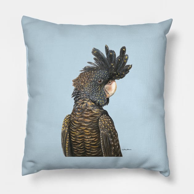 Black Cockatoo - by Nadya Neklioudova Pillow by nadyawildlife