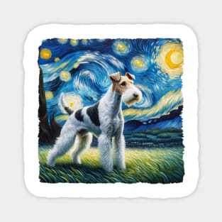 Pop Wire Fox Terrier Dog Portrait - Pet Portrait Magnet