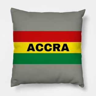 Accra City in Ghana Flag Colors Pillow