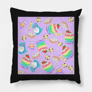 Rainbow Baking on Purple Pillow