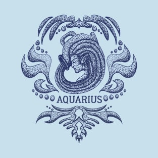 Aquarius Zodiac Sign Vintage T-Shirt