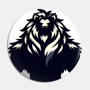 Simple Anthro Furry Lion Silhouette Pin