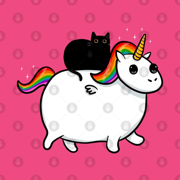 Loafing on a Chonky Unicorn by KilkennyCat Art