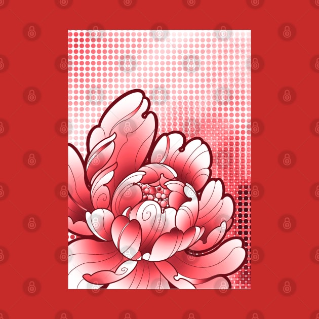 pop art style red peony by weilertsen