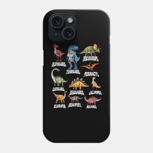 Types Of Dinosaurs Graphics Dino Identification Phone Case