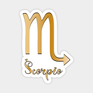 Scorpio Zodiac Sign golden Magnet