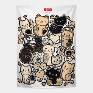 A group of black and white cats T-Shirt Tapestry