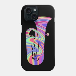 Tuba Silhouette: Colorful Swirl Phone Case