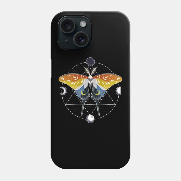 Aroace Luna Moth Cottagecore LGBT Aromantic Asexual Pride Flag Phone Case by Psitta