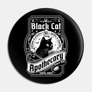 Black Cat Apothecary - Salem 1692 Retro Vintage Halloween Pin