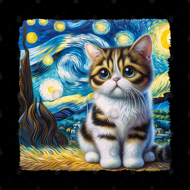 Munchkin Starry Night Inspired - Artistic Cat by starry_night