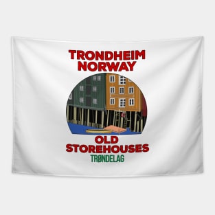 Old Storehouses Trondheim Norway Tapestry