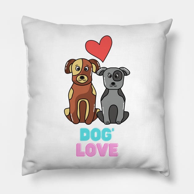 Love dogs my family Pillow by MeKong