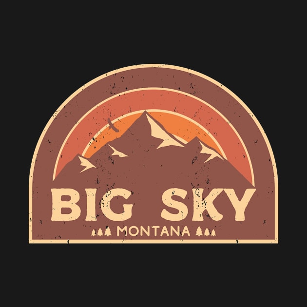 Vintage Big Sky Montana Mountain Design by dk08