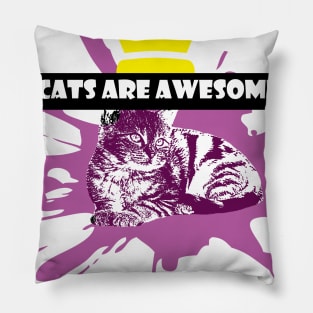 cats are awesome T-Shirt Pillow