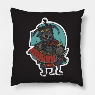 dog samurai art work Pillow