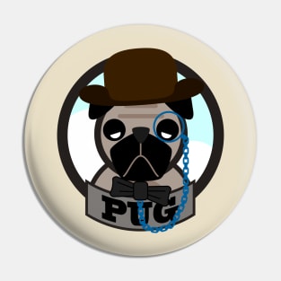 A Pug in a hat Pin