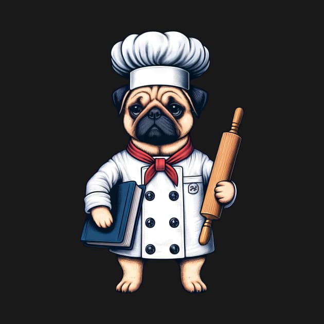 Chef Pug in the Kitchen by HBfunshirts